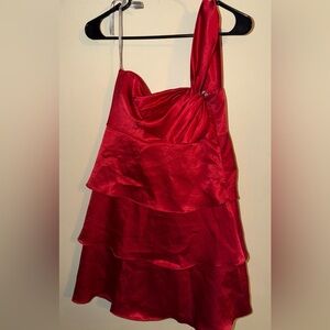 Elegant Red Layered Dress